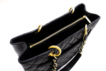 Chanel Grand Shopping Tote GST in Black Caviar with Shiny Gold