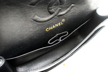 Chanel Black Quilted Jersey Medium Classic Double Flap Bag Chanel