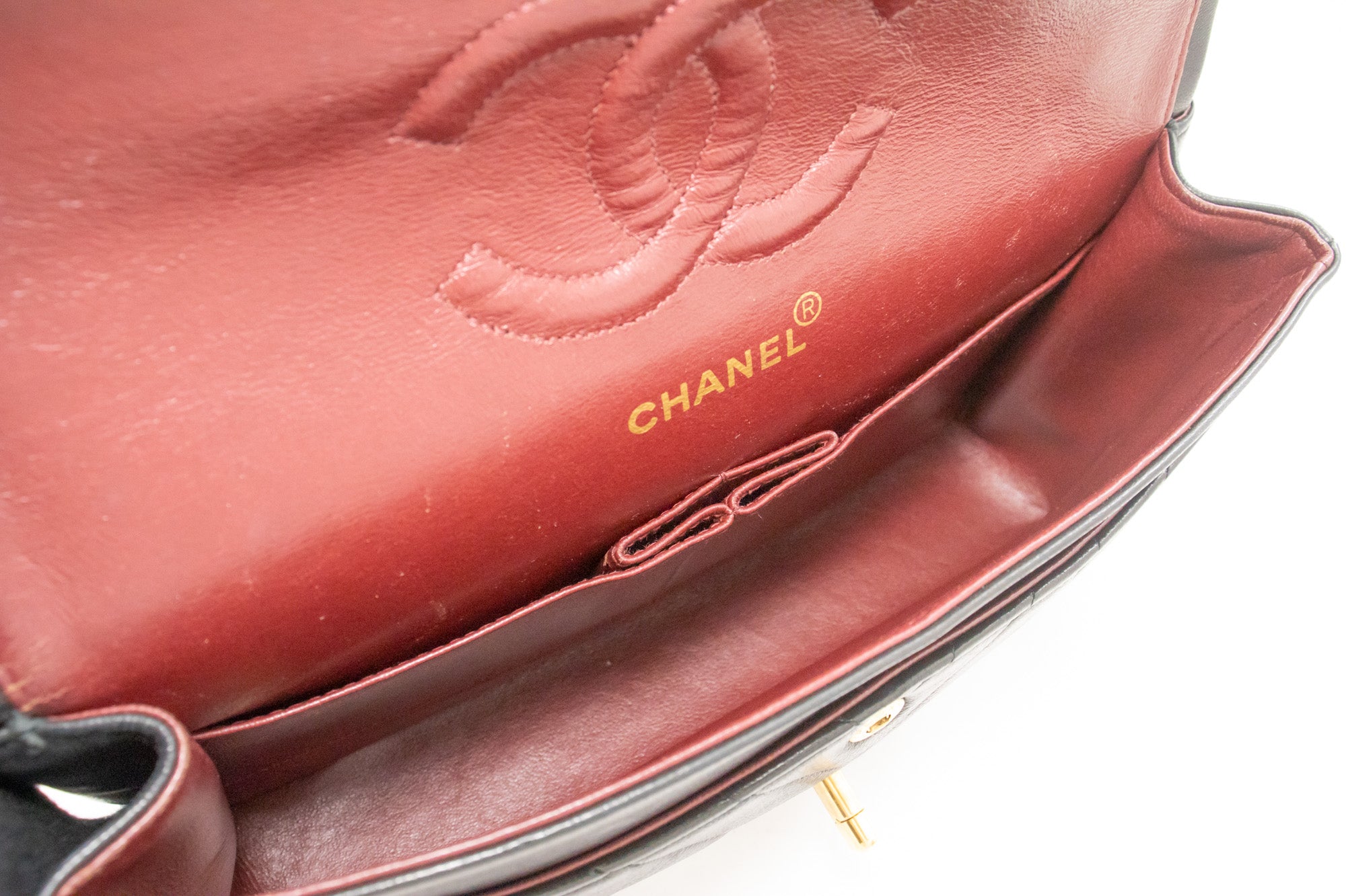 CHANEL V Stitch Double Flap Chain Shoulder Bag