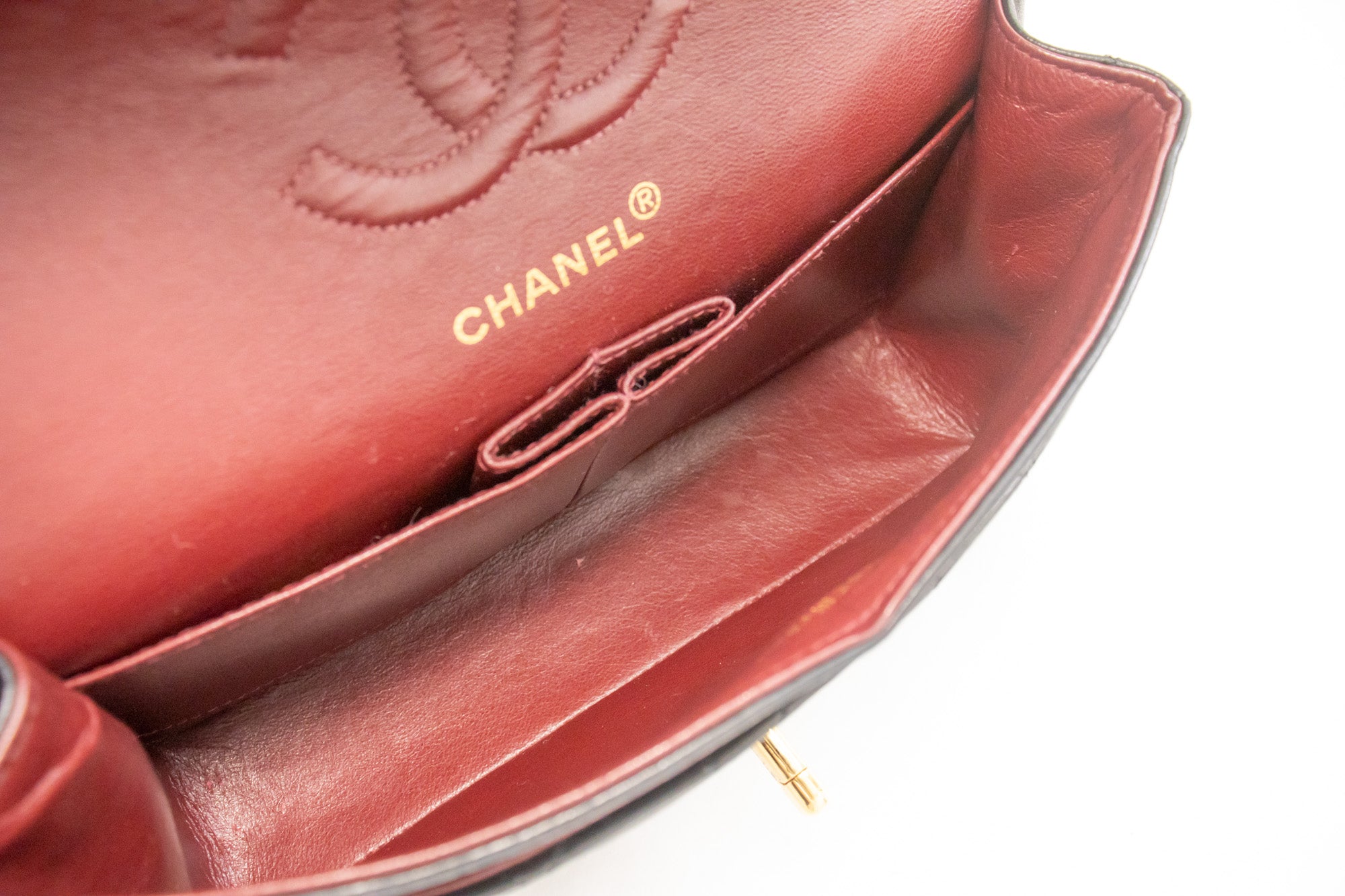 CHANEL Classic Double Flap 9 Chain Shoulder Bag Black Lambskin