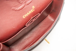CHANEL Classic Double Flap 9" kæde skuldertaske sort lammeskind L43 hannari-shop