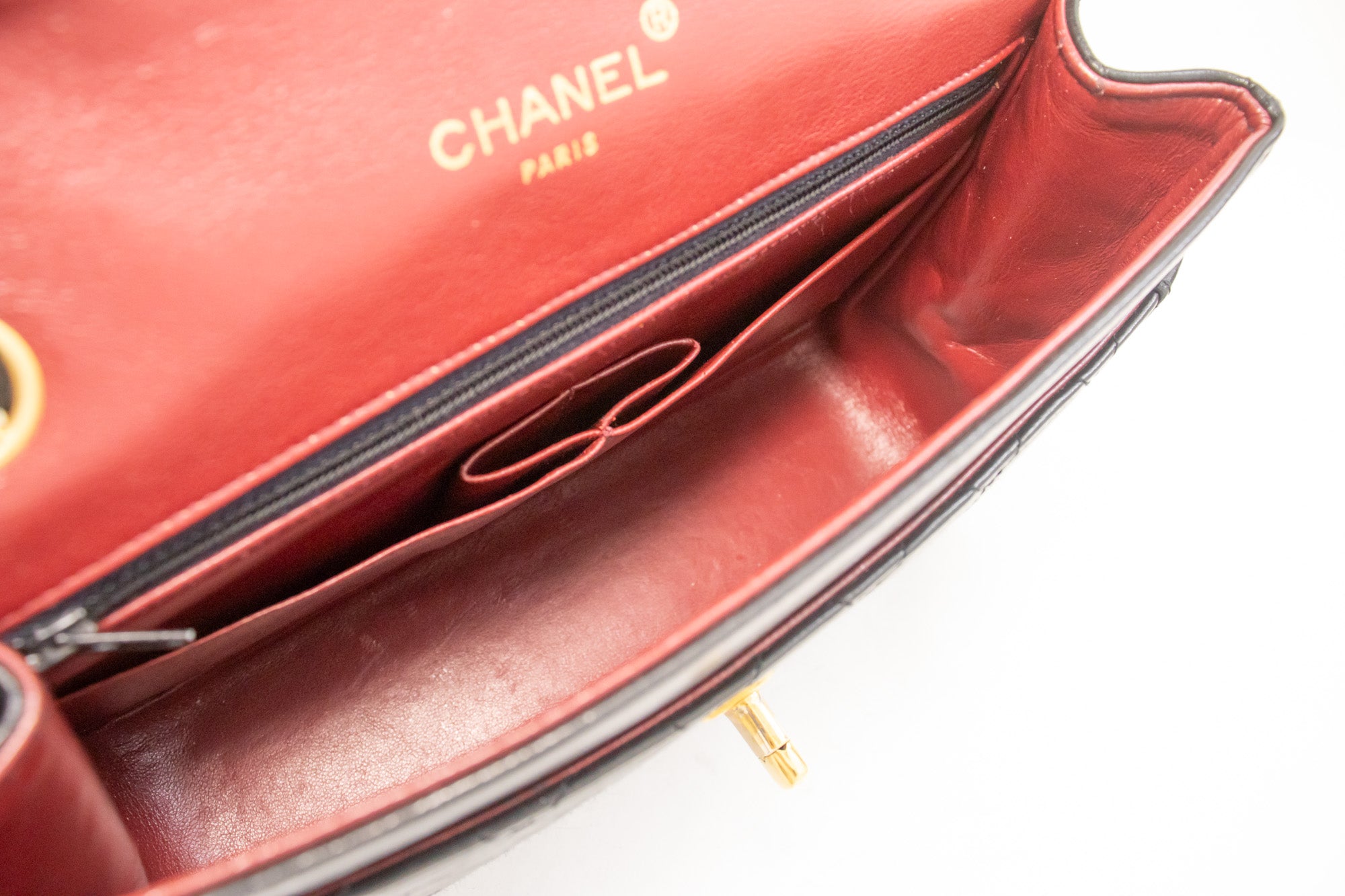 Chanel Vintage Classic Chain Shoulder Bag Single Flap Quilted Lamb L33