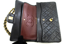 CHANEL Klassieke schoudertas met dubbele flap en ketting van 10 cm Zwart lamsleer L09 hannari-shop