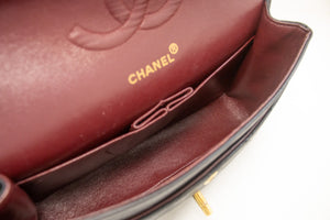 CHANEL Classic Double Flap 10" Chain Shoulder Bag Black Lambskin L77 hannari-shop