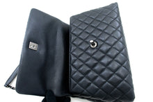 CHANEL 2 Way Top Handle Handbag Shoulder Bag Black Caviar Leather L52 hannari-shop