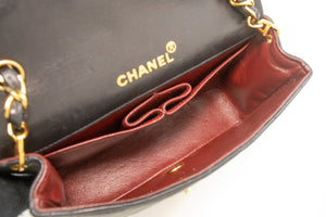 CHANEL Full Flap Chain Shoulder Bag Crossbody Black Lambskin L90 hannari-shop