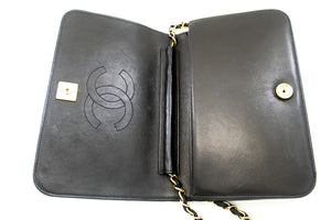 CHANEL Full Flap Chain Shoulder Bag Clutch Μαύρο Καπιτονέ Lambskin m06 hannari-shop