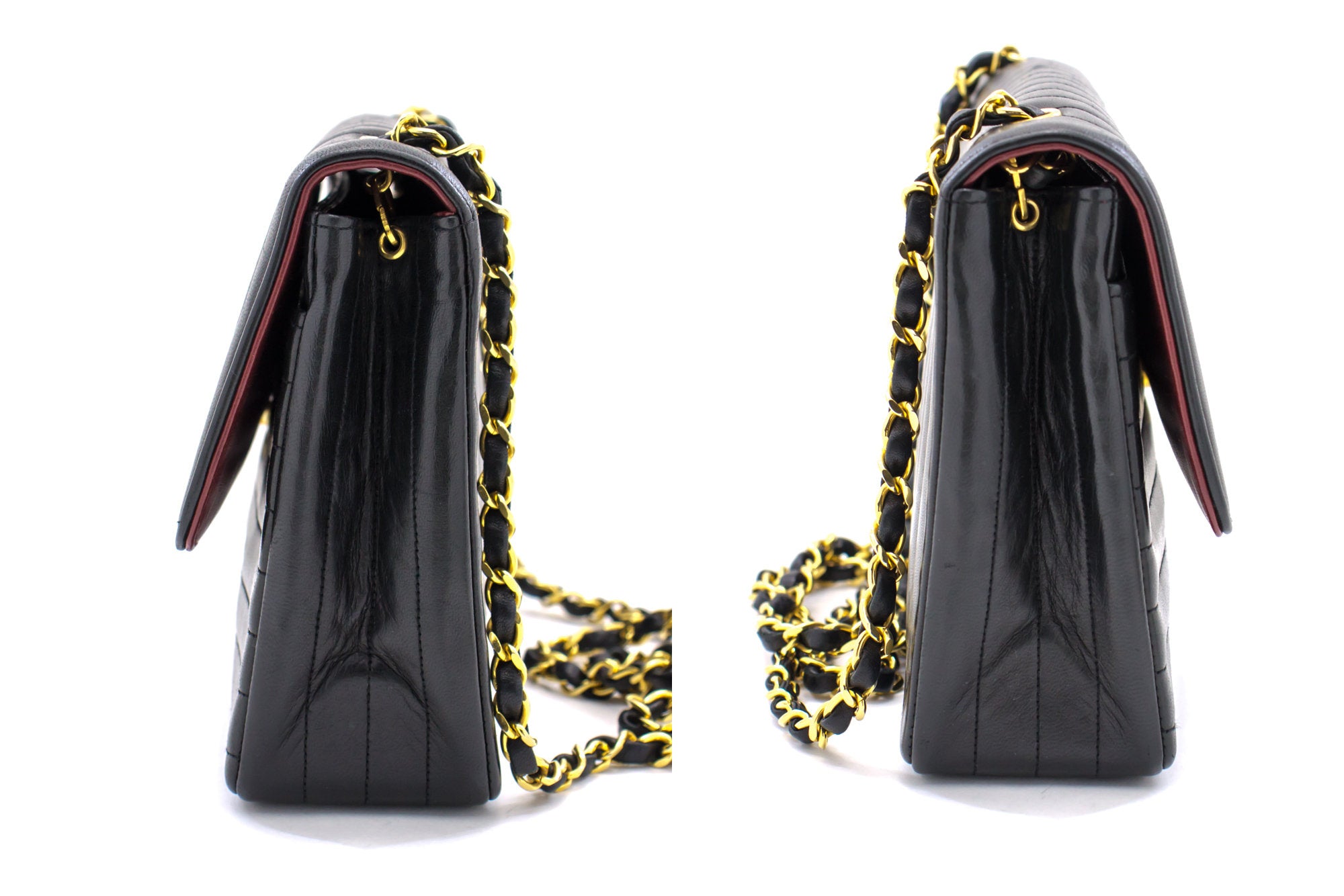 CHANEL Vintage Small Chain Shoulder Bag Crossbody Black Quilted i43 -  hannari-shop