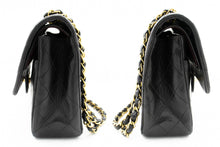 CHANEL Classic Double Flap 10" Chain Shoulder Bag Black Lambskin k93 hannari-shop
