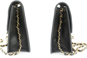Τσάντα ώμου CHANEL Chain Chain Shoulder Bag Clutch Μαύρο καπιτονέ πτερύγιο Lambskin τσαντάκι L23 hannari-shop