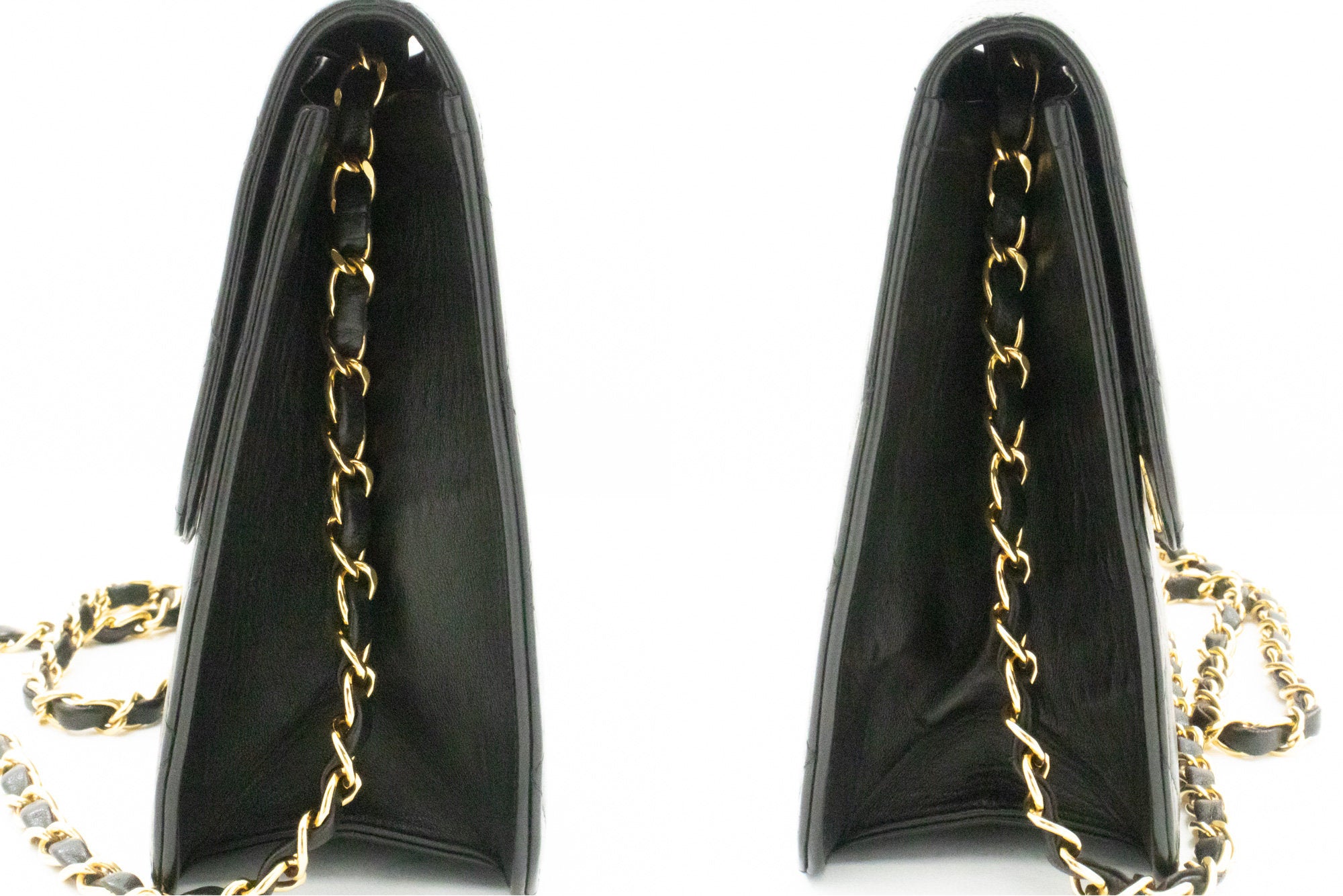CHANEL Classic Large 11 Chain Shoulder Bag Black Grained Calfskin h58 –  hannari-shop