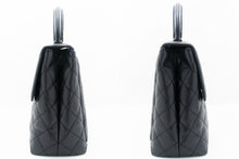 CHANEL Caviar Handbag Top Handle Bag Kelly Black Flap Leather Gold L94 hannari-shop