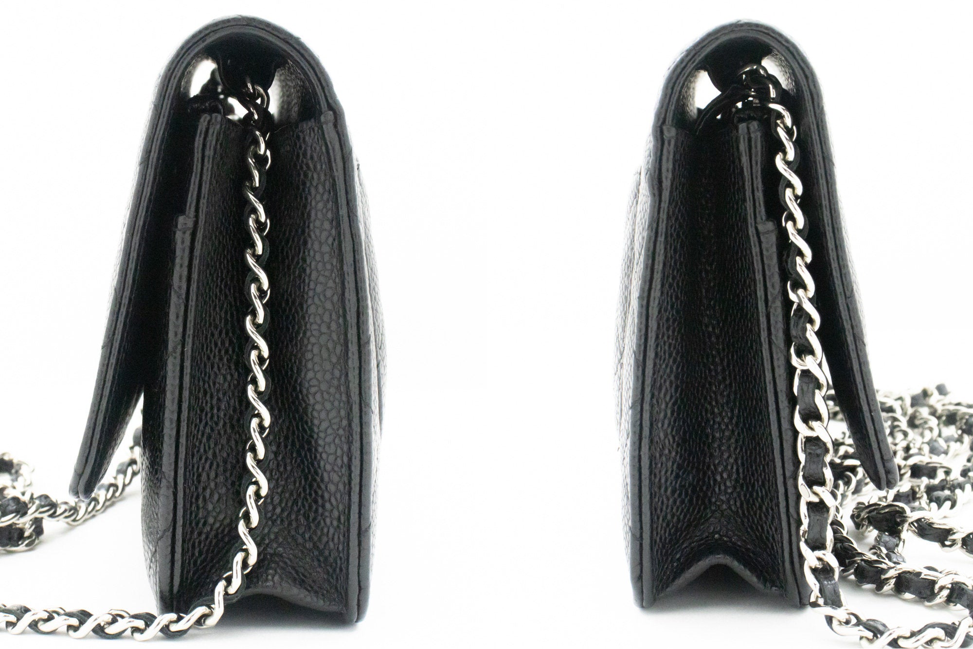 CHANEL Caviar Wallet On Chain WOC Black Shoulder Bag Crossbody k38