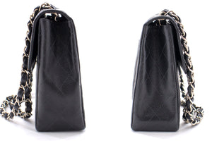 Τσάντα ώμου CHANEL Classic Large 11" με αλυσίδα Μαύρη Δέρμα Μοσχαριού h58 hannari-shop