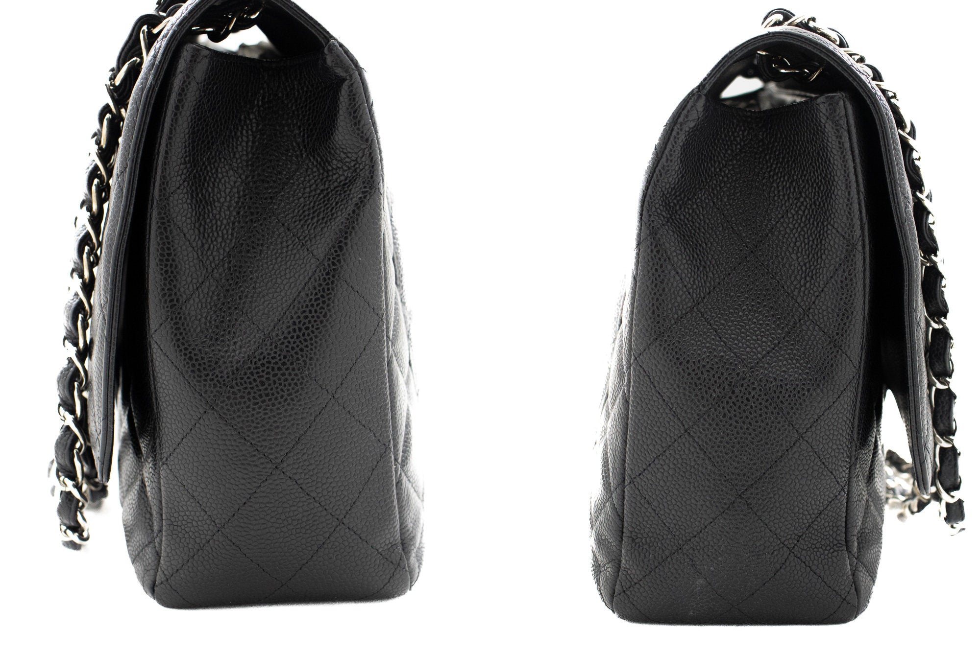 CHANEL Caviar Grained Calfskin Flap Chain Shoulder Bag Black 13
