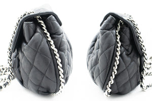 CHANEL Chain Around Shoulder Bag Crossbody Μαύρο δέρμα μοσχαριού δέρμα k16 hannari-shop