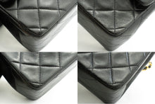 CHANEL Classic Double Flap 10" Chain Shoulder Bag Black Lambskin k74 hannari-shop
