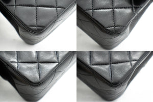 CHANEL Classic Double Flap 10" Chain Skuldertaske Sort Lammeskind k37 hannari-shop