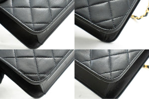 CHANEL Chain Shoulder Bag Clutch Black Quilted Flap Lambskin Purse k11 hannari-shop