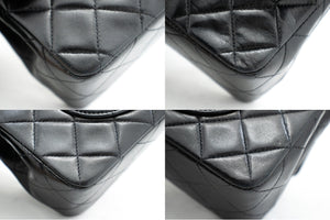 CHANEL Classic Double Flap 9" Chain Skuldertaske Sort Lammeskind k96 hannari-shop