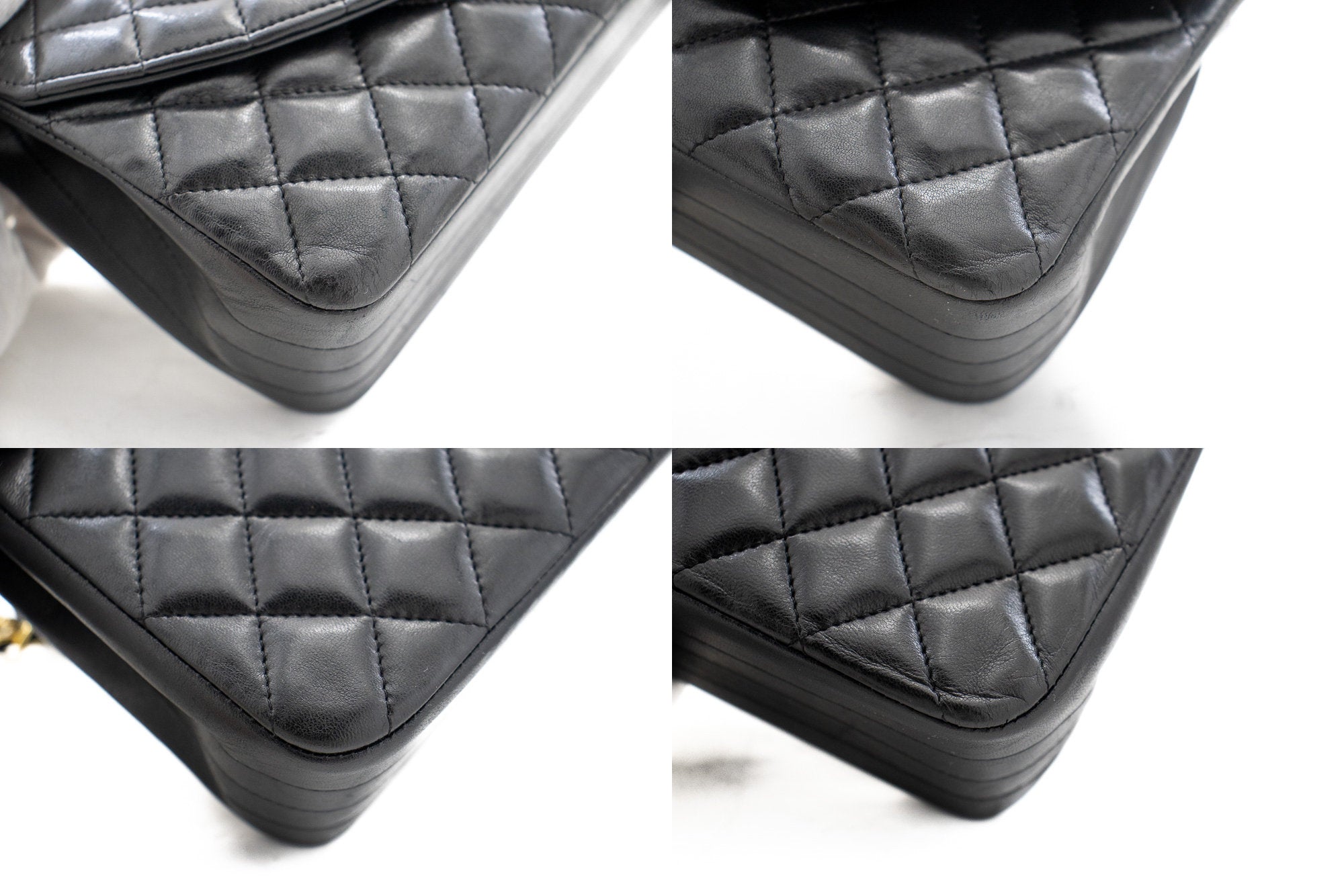 CHANEL Half Moon Chain Shoulder Bag Crossbody Black Quilted Flap j18 –  hannari-shop