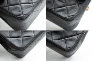 CHANEL Classic Double Flap 10" Chain Skuldertaske Sort Lammeskind k77 hannari-shop