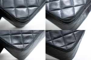 CHANEL schoudertas met volledige klep en ketting, zwarte gewatteerde portemonnee van lamsleer L61 hannari-shop