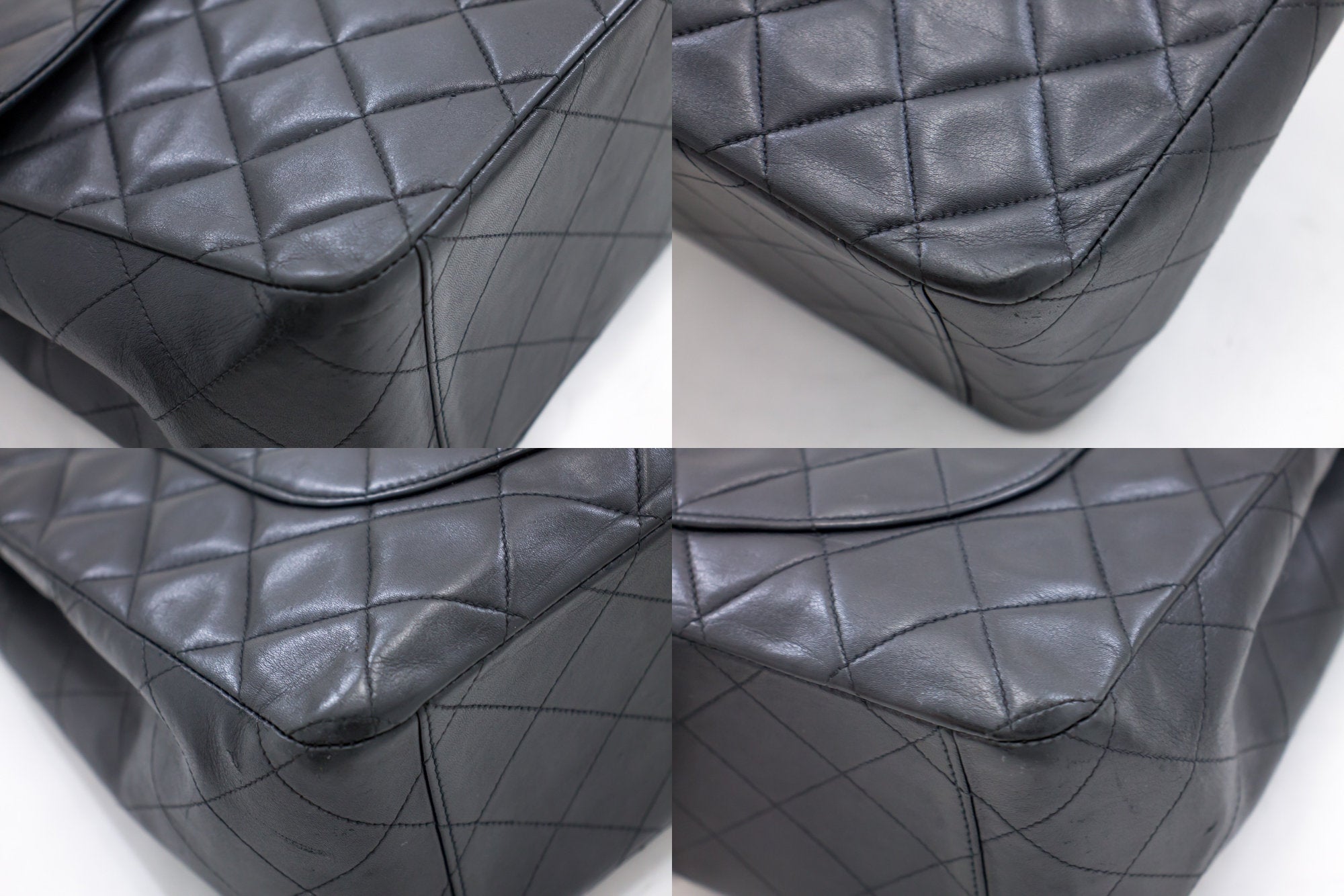 Chanel Black Calfskin Maxi Jumbo XL Luxe Chain Around Flap Bag SHW
