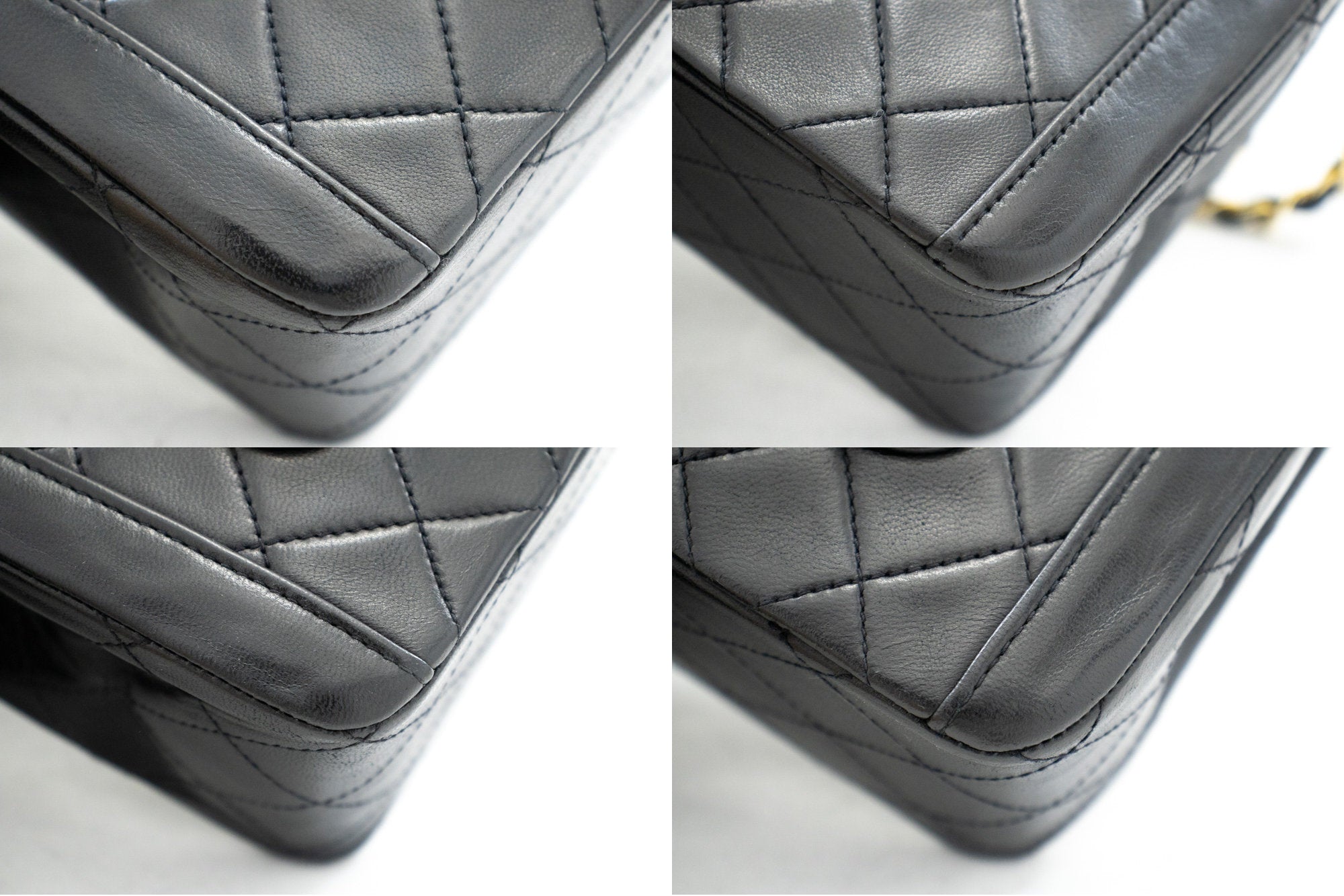 CHANEL Vintage Single Flap Chain Shoulder Bag Black Quilted Lamb L34 –  hannari-shop