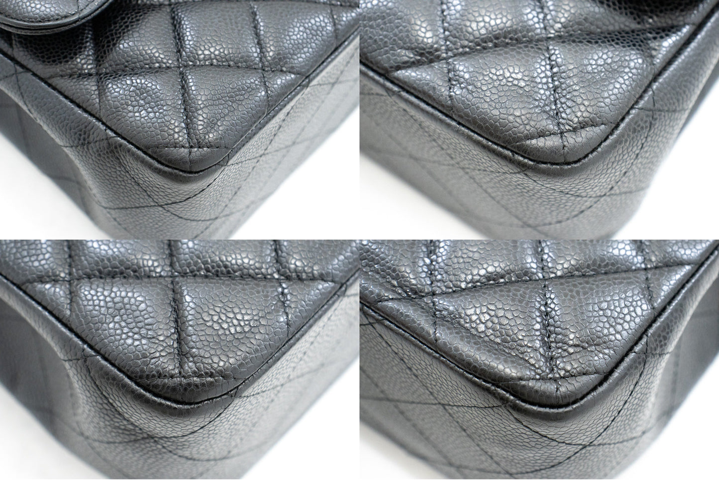 CHANEL Schultertasche Large Chain aus genarbtem Kalbsleder mit W-Flap SV Classic L06 hannari-shop