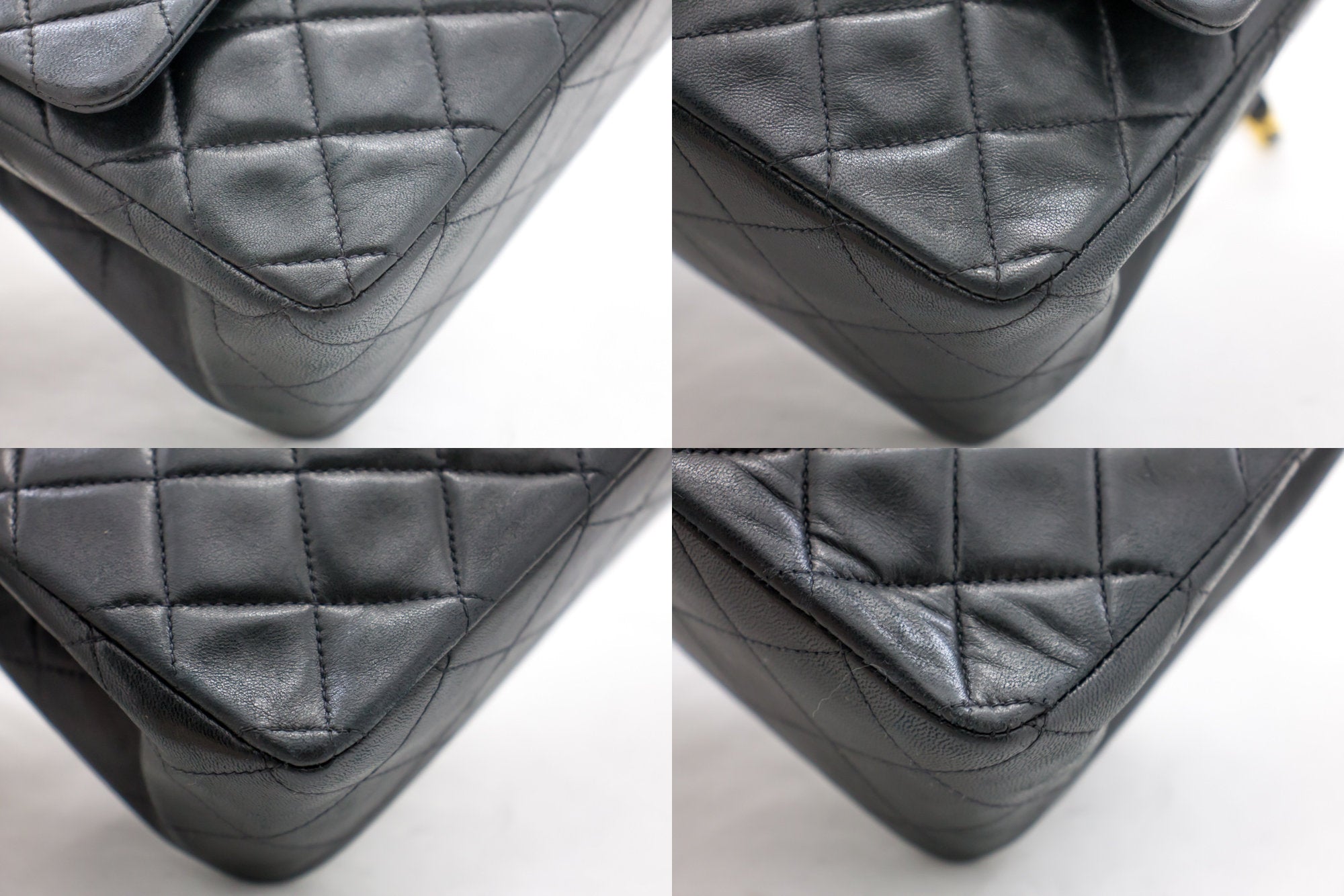 CHANEL 2.55 Flap Medium Chain Shoulder Bag Black Lambskin j94 – hannari-shop