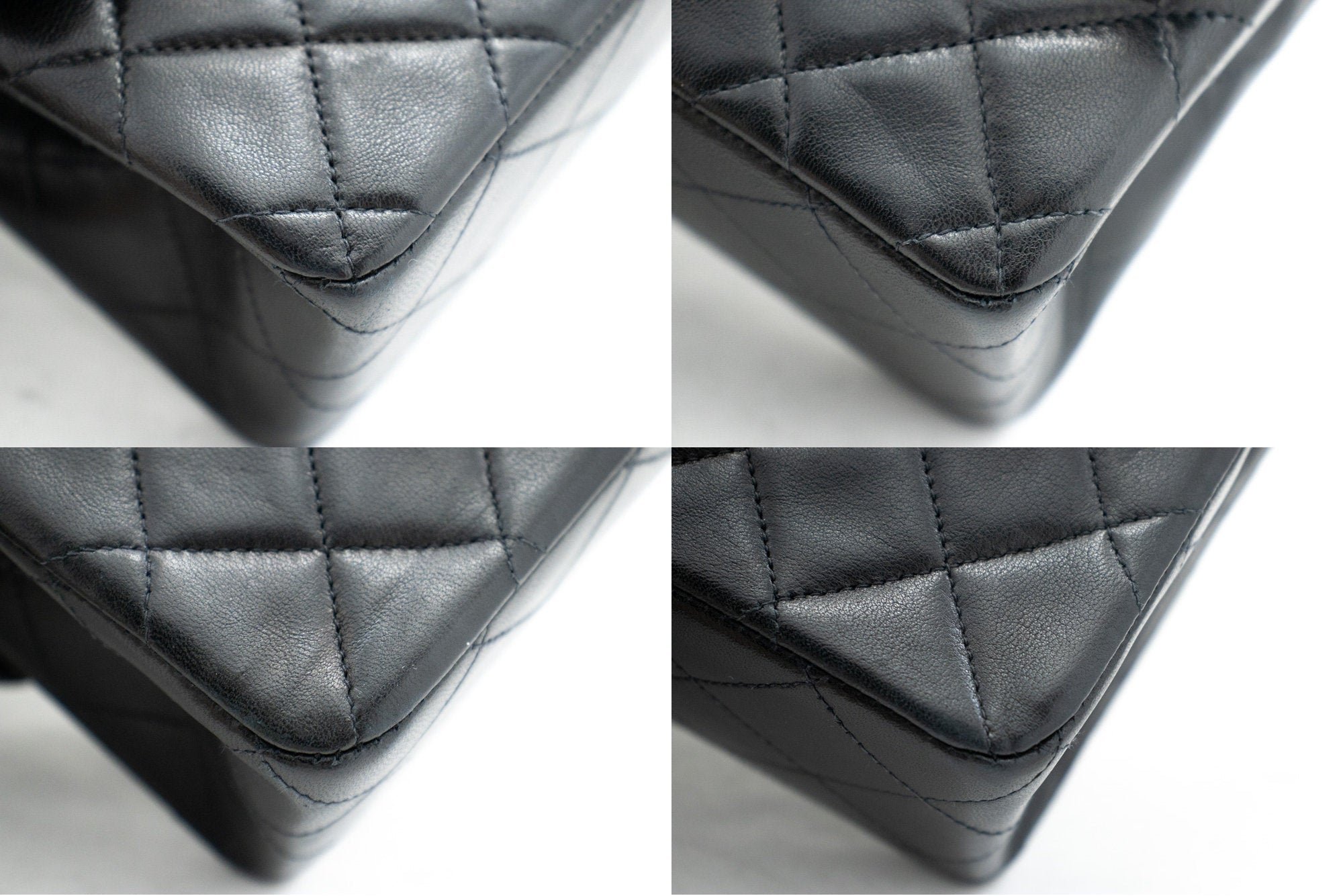 CHANEL Classic Double Flap 10 Chain Shoulder Bag Black Lambskin k95 –  hannari-shop