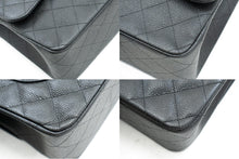 CHANEL 11" Large Grained Calfskin Double Flap Chain Shoulder Bag L18 hannari-shop