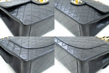 CHANEL Classic Large 13" Flap Chain Shoulder Bag Black Lambskin m12 hannari-shop