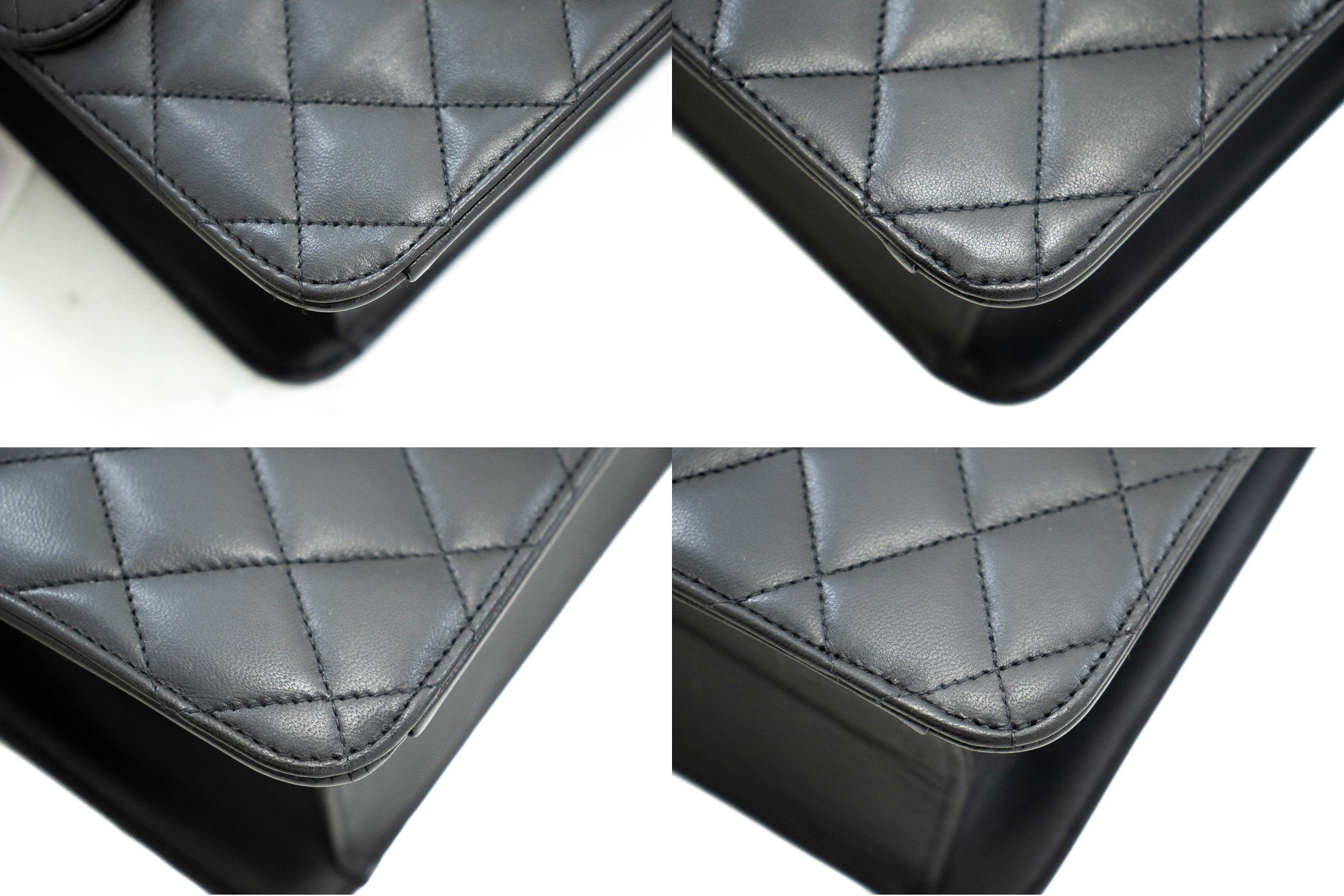 CHANEL Chain Shoulder Bag Clutch Black Quilted Flap Lambskin Purse k58 –  hannari-shop