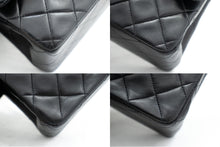 CHANEL Classic Double Flap 10" Chain Skuldertaske Sort Lammeskind k76 hannari-shop