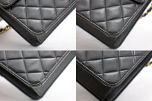 CHANEL Kæde Skuldertaske Clutch Sort Quiltet Flap Lammeskindspung h68 hannari-shop