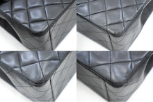 CHANEL Classic Large 13" Flap Chain Shoulder Bag Black Lambskin j74 hannari-shop