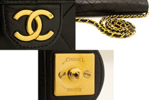 CHANEL Small Chain Shoulder Bag Clutch Black Quilted Flap Lambskin L81 hannari-shop