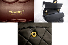 CHANEL 2.55 Double Flap Medium Chain Ramen Bag Black Lambskin i51 hannari-shop