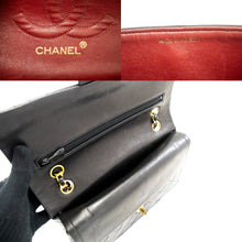 CHANEL Classic Double Flap Medium Chain Skuldertaske Black Lamb L37 hannari-shop