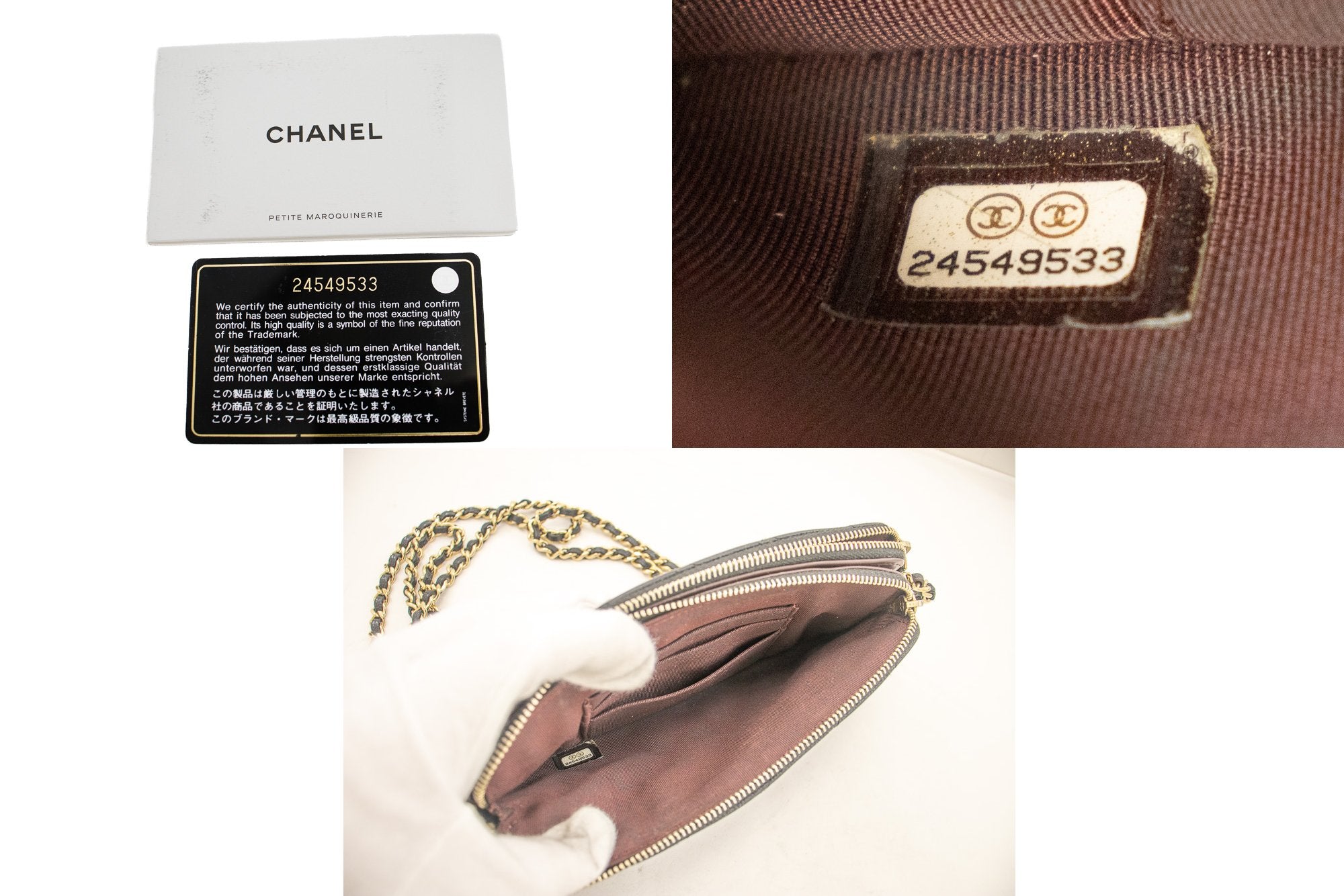 Authentic Chanel Zip Wallet Medium