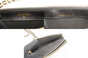 CHANEL V-Stitch Lambskin Wallet On Chain WOC Τσάντα με διπλή αλυσίδα με φερμουάρ L14 hannari-shop