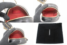 Τσάντα ώμου CHANEL με στρογγυλό φερμουάρ Μικρή αλυσίδα τσάντα ώμου Μαύρο καπιτονέ αρνίσιο δέρμα L21 hannari-shop