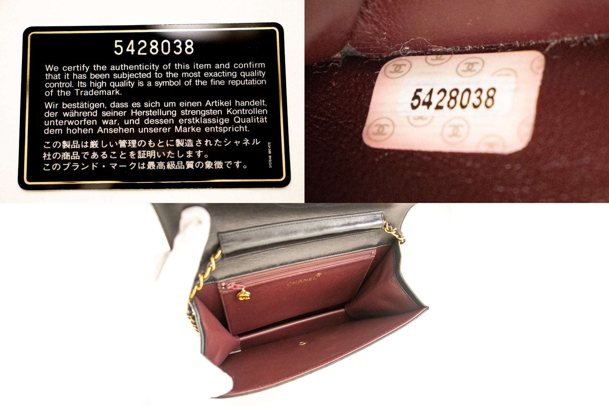 CHANEL Chain Shoulder Bag Clutch Black Quilted Flap Lambskin Purse j49 –  hannari-shop