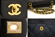 CHANEL Classic Double Flap 9" Chain Shoulder Bag Black Lambskin k10 hannari-shop