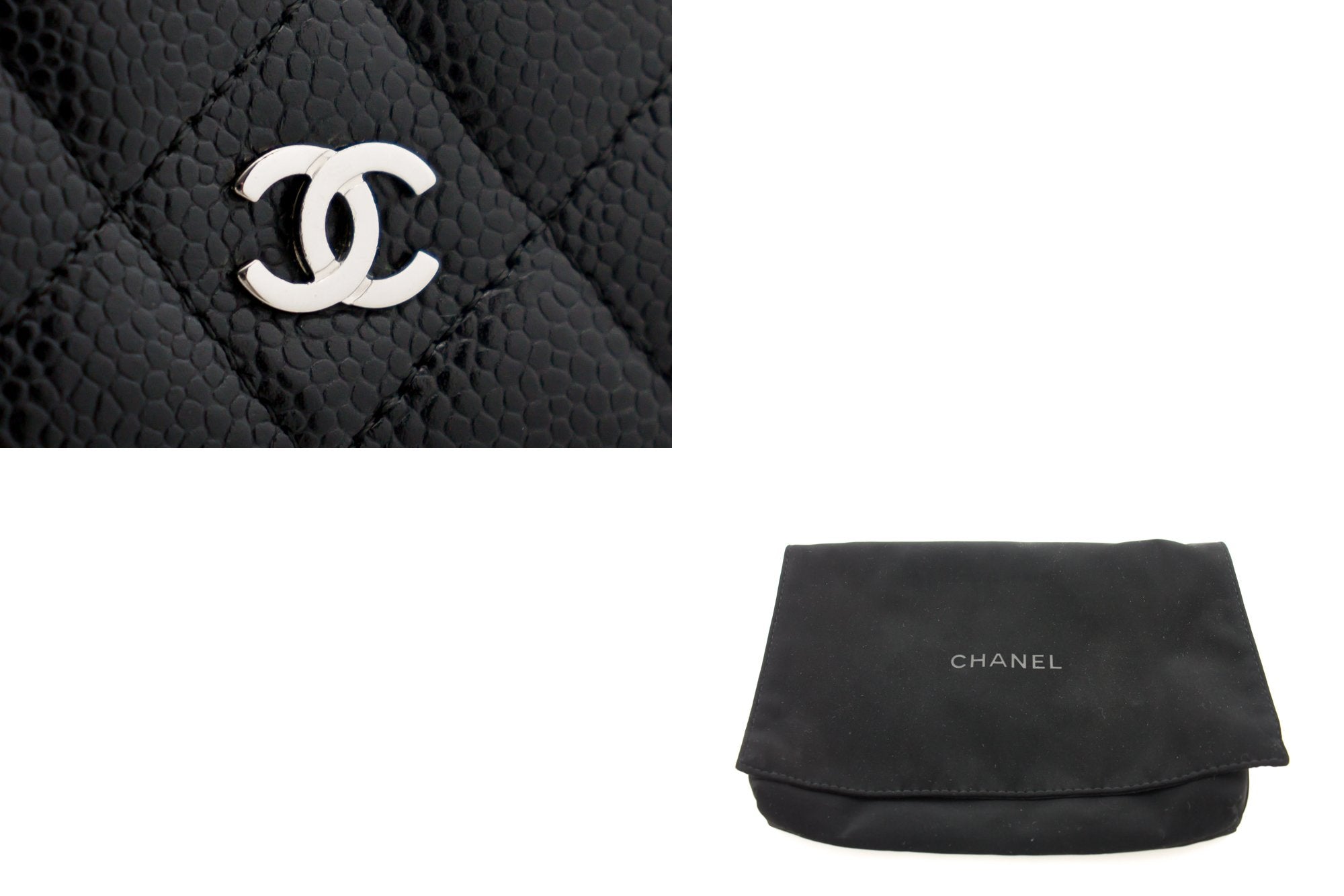 CHANEL Caviar Wallet On Chain WOC Black Shoulder Bag Crossbody i97 -  hannari-shop