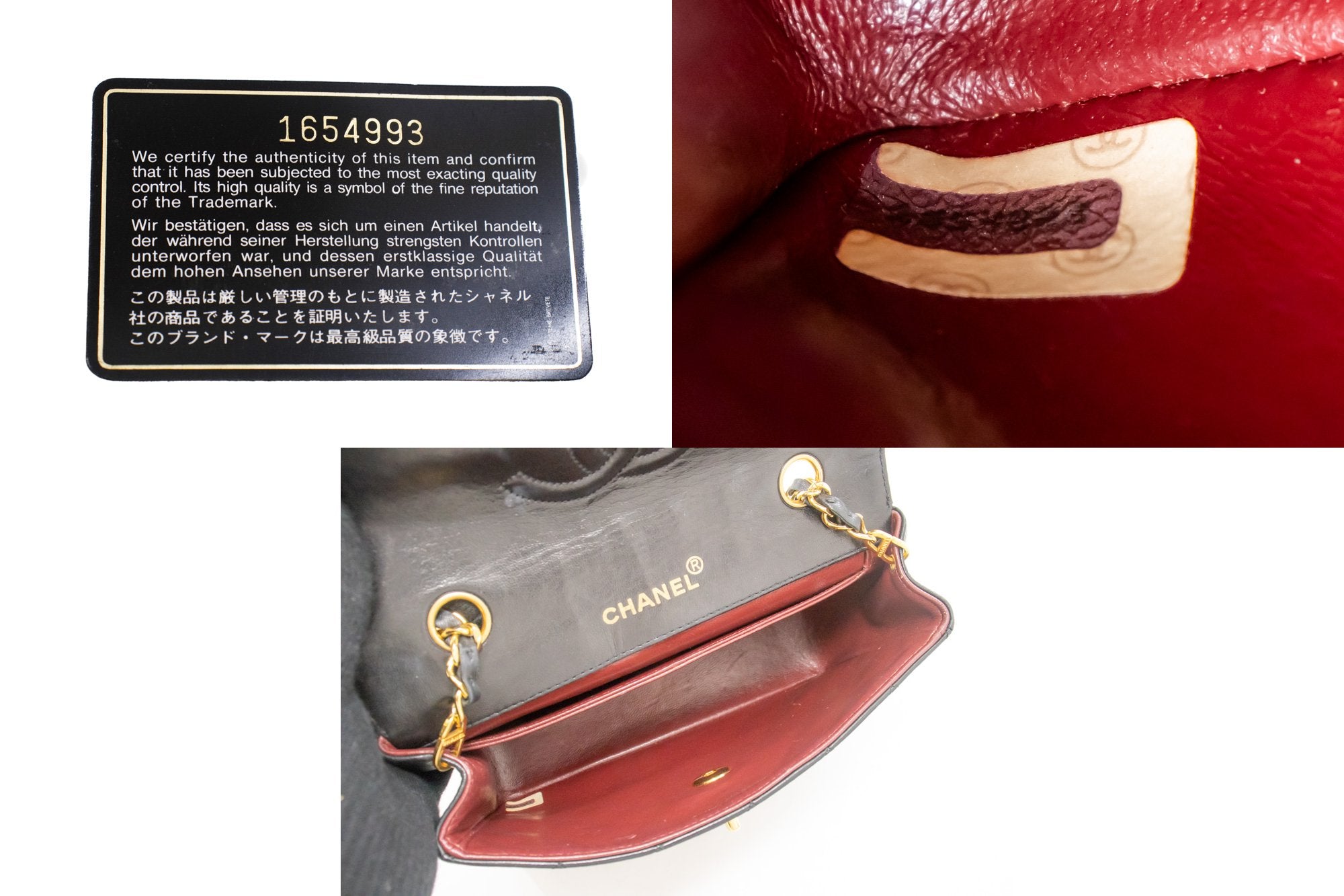 Chanel Vintage Classic Double Flap Lambskin Medium Bag in Lipstick Red with  Gold Hardware