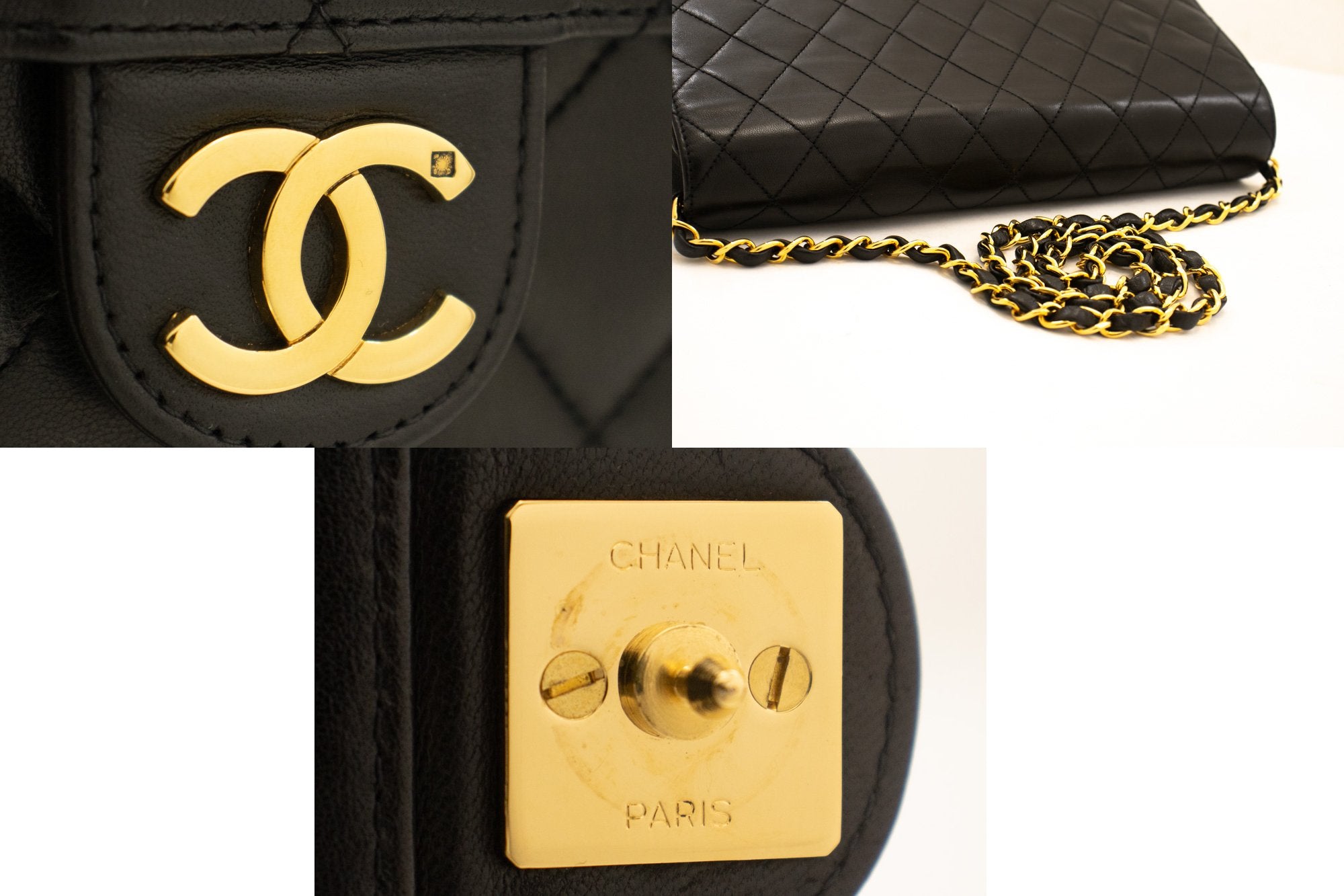 Chanel Timeless Wallet On Chain Lamb Black / Navy