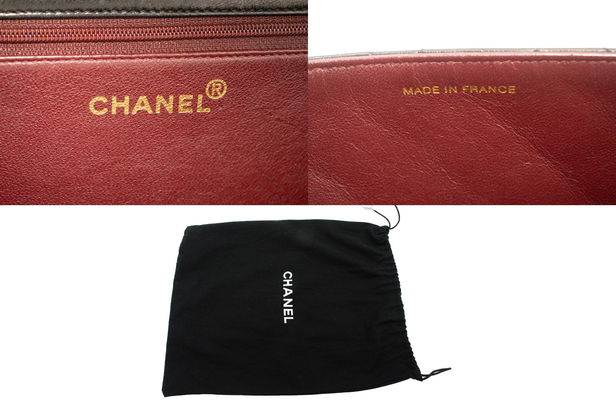 CHANEL Chain Shoulder Bag Clutch Black Quilted Flap Lambskin Purse L07 –  hannari-shop